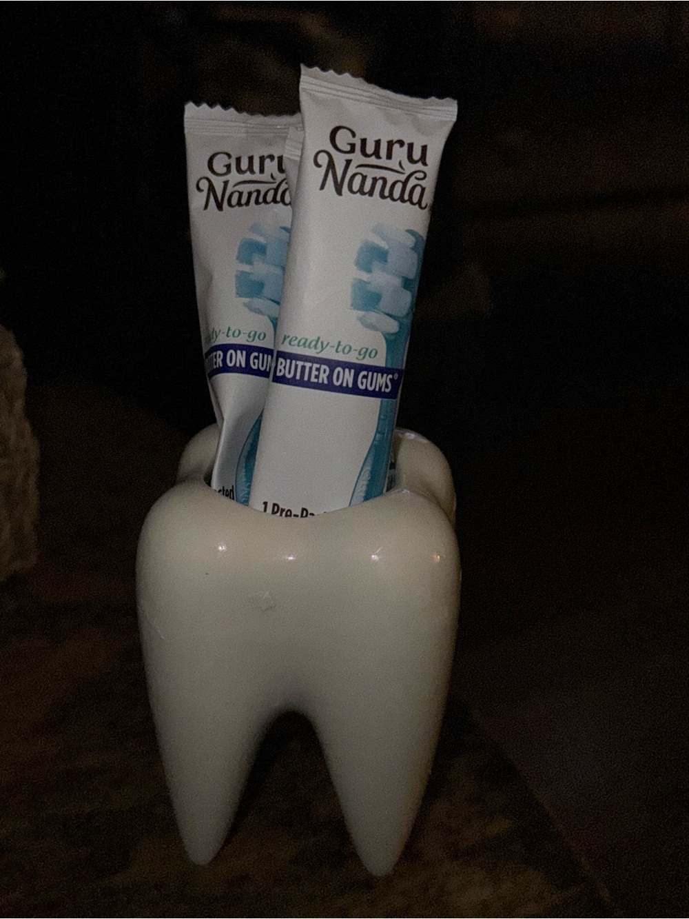 Porcelain Ceramic Tooth Toothbrush Holder or Pot